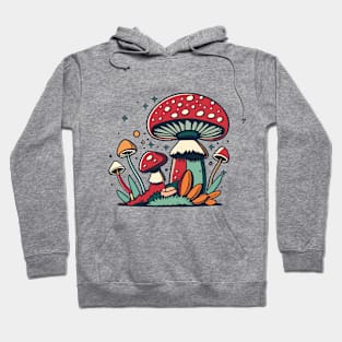 Watercolor Cottagecore Mushroom Hoodie